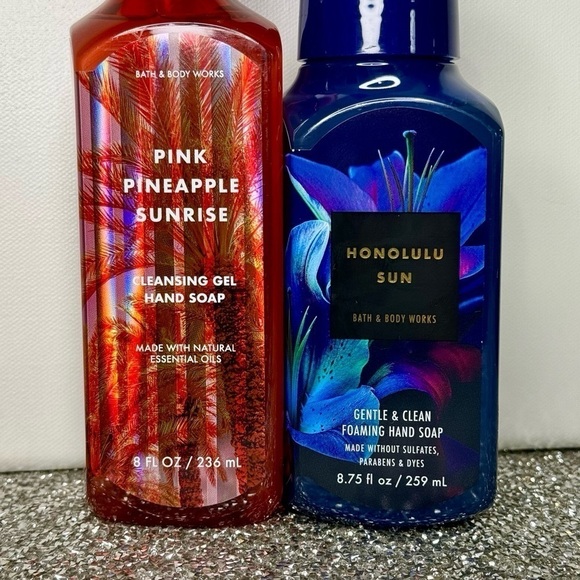 Bath & Body Works Hand Soap Pink Pineapple Sunrise & Honolulu Sun Summer Scents - Picture 3 of 5